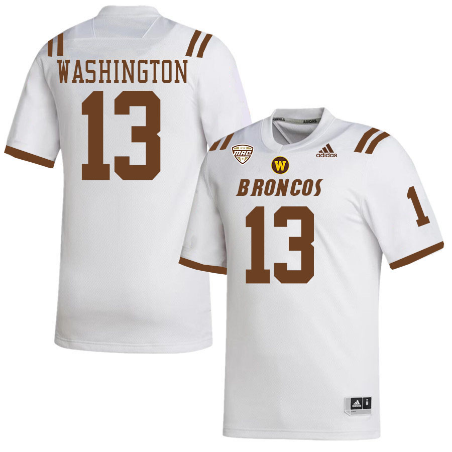 #13 Nyquann Washington Western Michigan Broncos College Football Jerseys Stitched-White